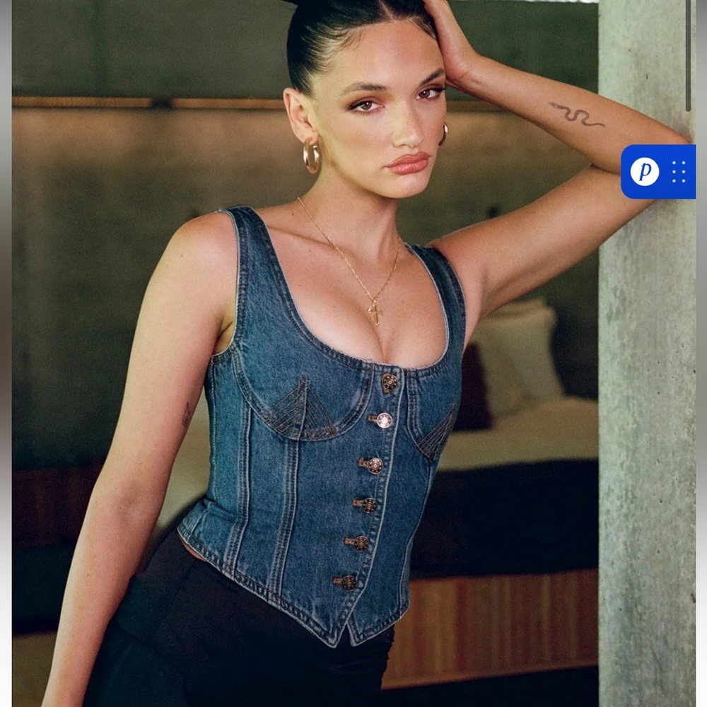 Lioness Denim Blue Crop Top